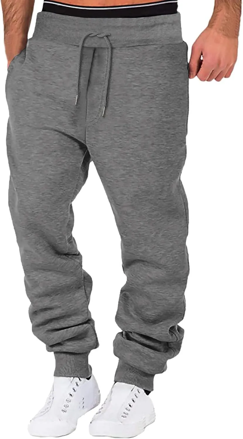Joggers for Men Overalls Casual Pocket Sport Work Casual Trouser Pants Trousers Mens Joggers Lounge Pants Men Black