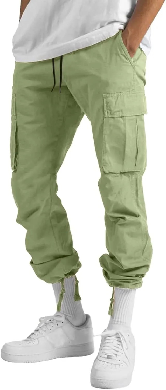 Joggers for Men Overalls Casual Pocket Sport Work Casual Trouser Pants Trousers Mens Joggers Lounge Pants Men Black