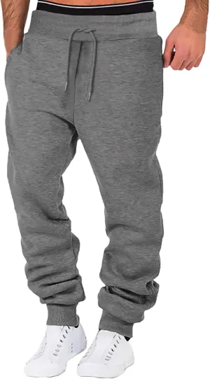 Joggers for Men Overalls Casual Pocket Sport Work Casual Trouser Pants Trousers Mens Joggers Lounge Pants Men Black