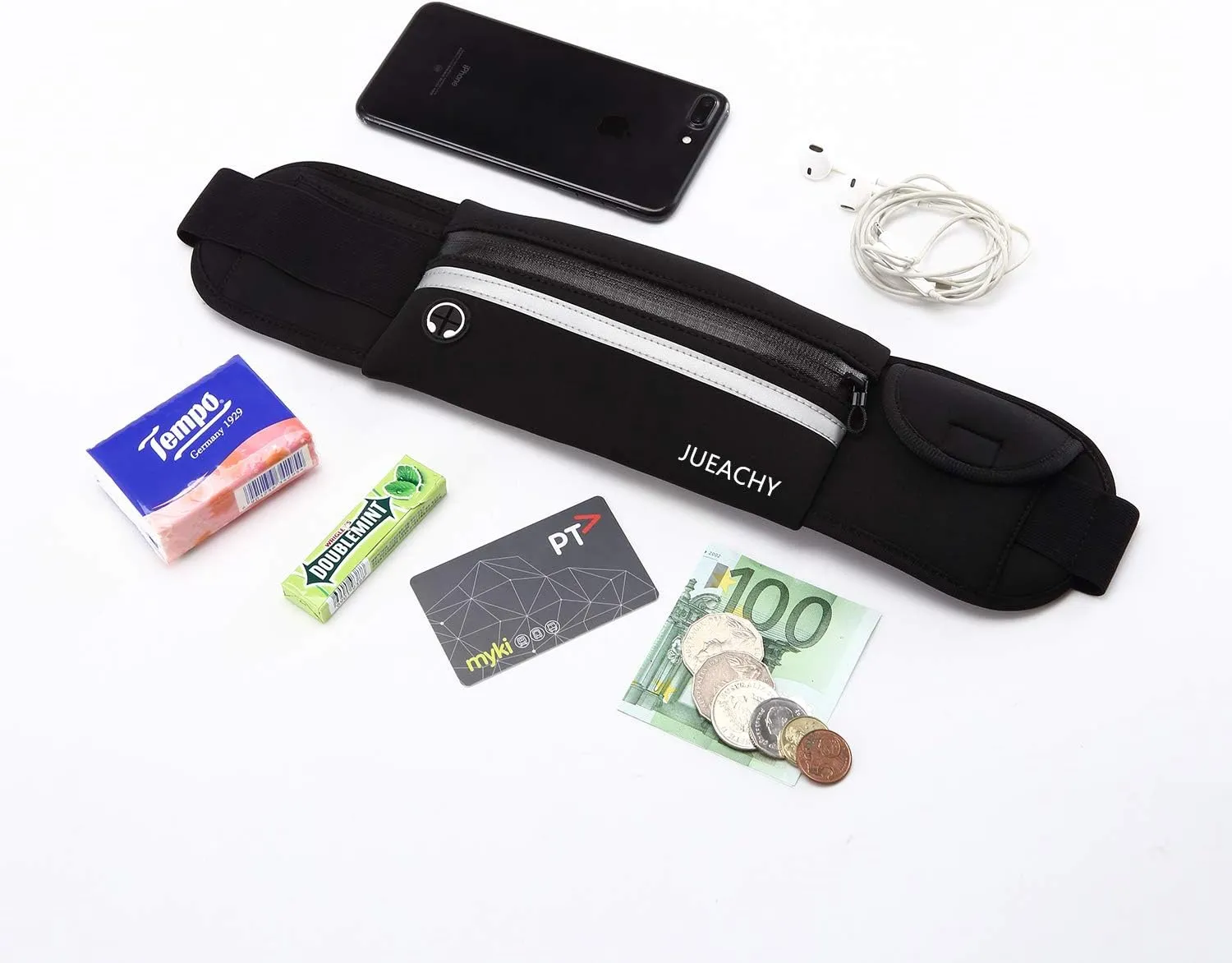 Jueachy Running Belts for Women Waterproof Fanny Pack Running Waist Pouch Phone holder Adjustable Sports Money Belt with Headphone Port
