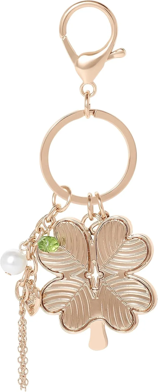 Juicy Couture Cute Keychains for Women, Gold-Tone Logo Key Chain with Clear Crystals, Purse Charms, Bag Charms, Juicy Gifts