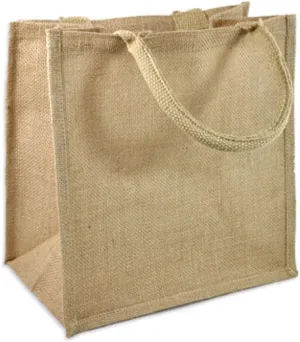 Jute Tote Bags Natural Reusable Grocery Totes Laminated Interior Full Gusset