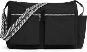 KALIDI Canvas Tote Bag Messenger Bag, Large Crossbody Bag for Women or Men, Casual Canvas Shoulder Bag for College Work Daily