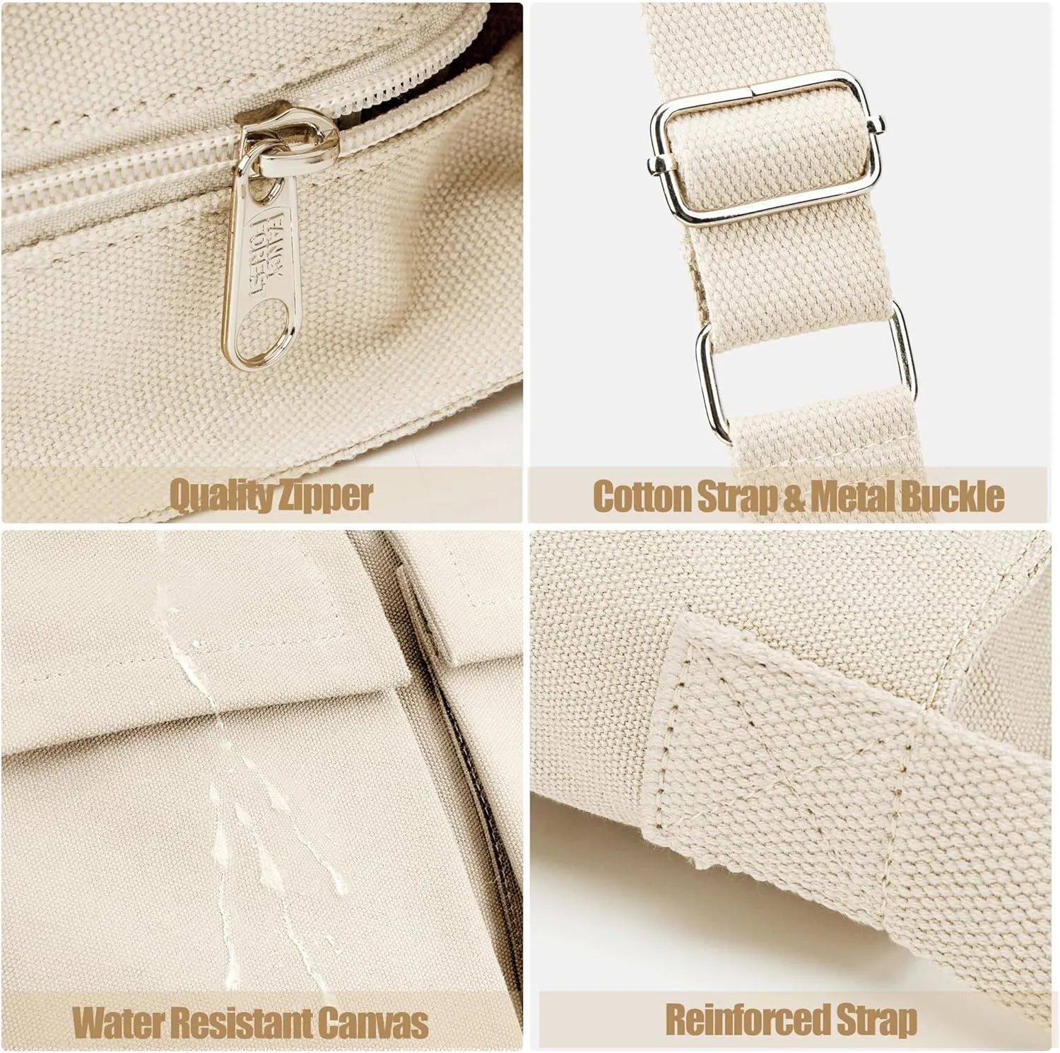 KALIDI Canvas Tote Bag Messenger Bag, Large Crossbody Bag for Women or Men, Casual Canvas Shoulder Bag for College Work Daily