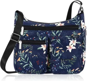 Kamo Crossbody for Women - Multi-pocket Shoulder Lightweight Messenger Casual Printed Purse Handbag Travel Bag