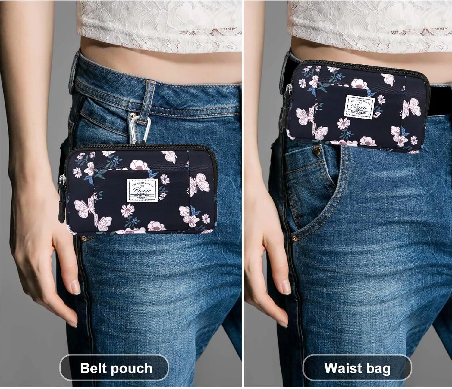 KAMO Multipurpose Canvas Horizontal Smartphone Pouch Cell Phone Holster with Belt Loop Pouch Bag Belt Pouches for Women Cellphone Holster for Women & Men