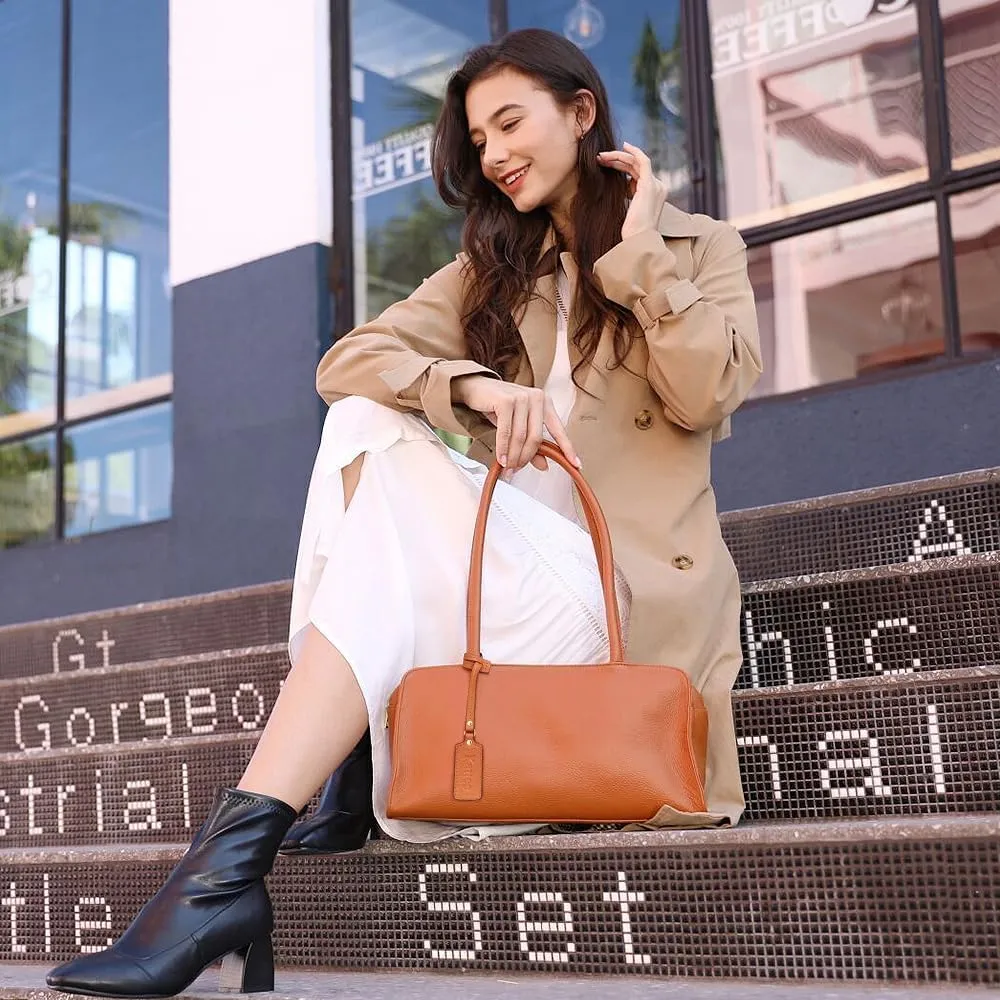 Kattee Leather Purses and Handbags for Women Medium Top-handle Tote Bag Satchel Shoulder Bags
