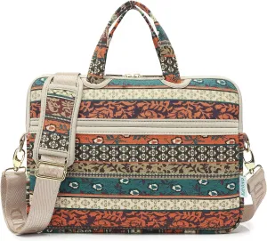 kayond Red Bohemia Patten Waterproof Laptop Shoulder Messenger Bag Case Sleeve for 15 Inch 15.6 Inch Laptop