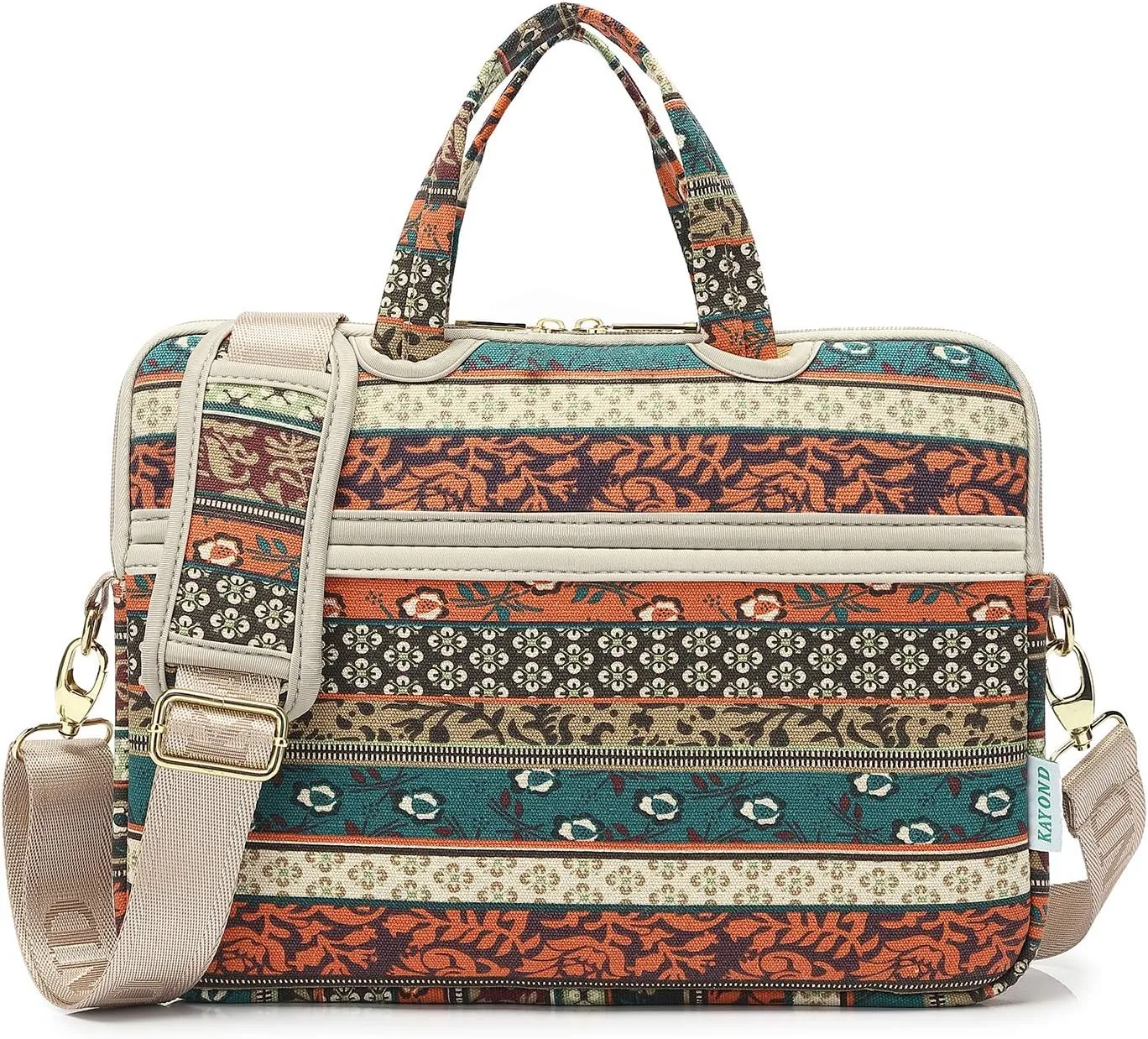 kayond Red Bohemia Patten Waterproof Laptop Shoulder Messenger Bag Case Sleeve for 15 Inch 15.6 Inch Laptop
