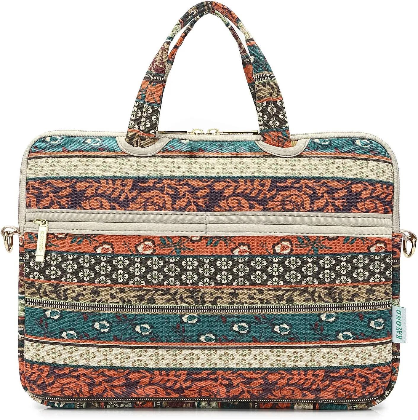 kayond Red Bohemia Patten Waterproof Laptop Shoulder Messenger Bag Case Sleeve for 15 Inch 15.6 Inch Laptop