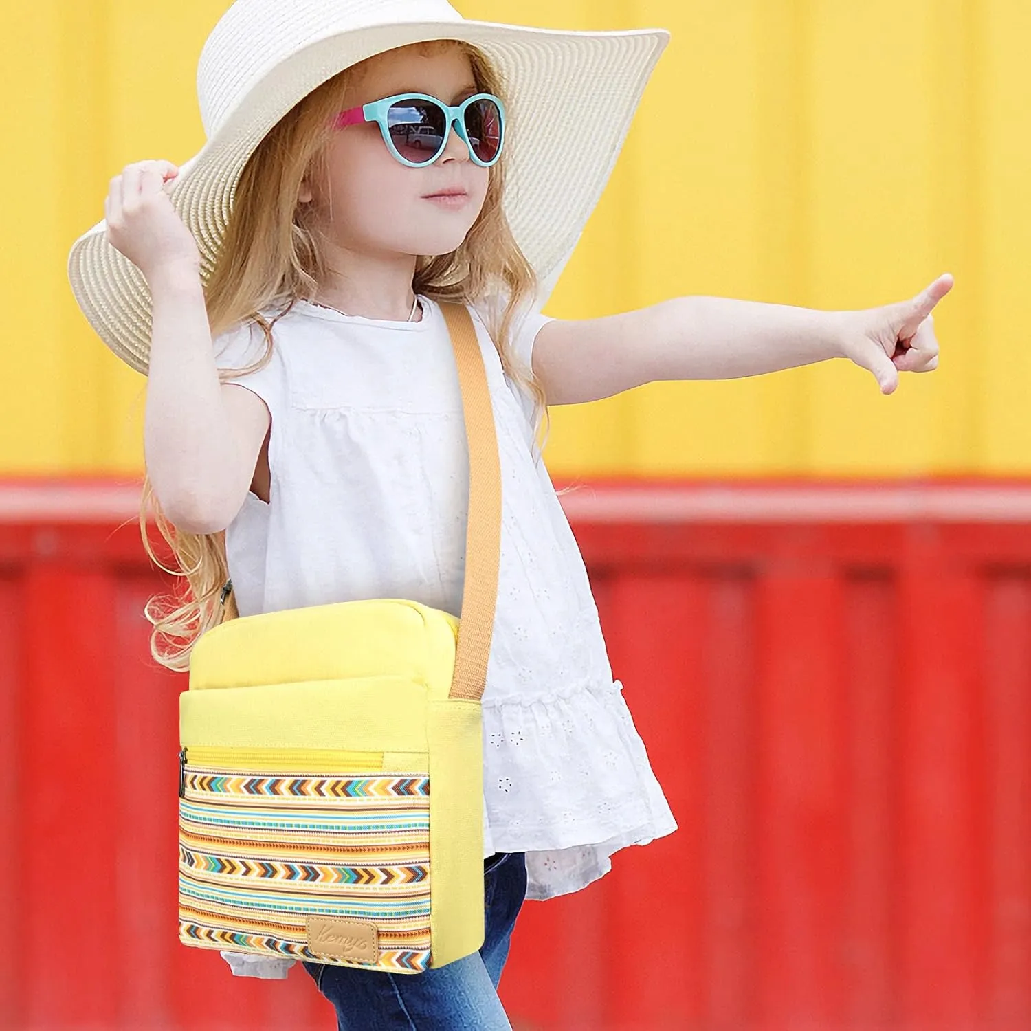 Kemy's Small Canvas Crossbody Bag for Teen Girls, Lightweight Messenger Shoulder Bags Cross Body Purse for Girls and Women