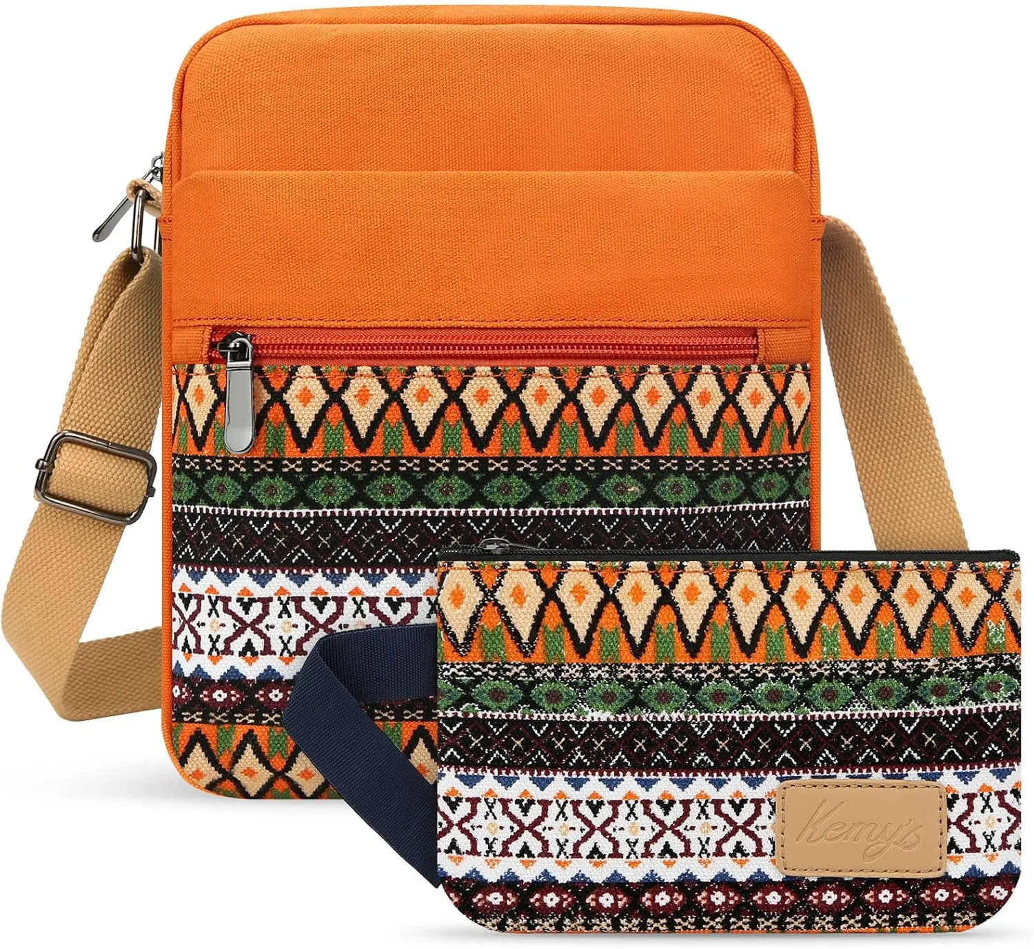 Kemy's Small Canvas Crossbody Bag for Teen Girls, Lightweight Messenger Shoulder Bags Cross Body Purse for Girls and Women