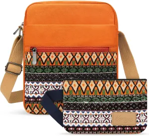 Kemy's Small Canvas Crossbody Bag for Teen Girls, Lightweight Messenger Shoulder Bags Cross Body Purse for Girls and Women