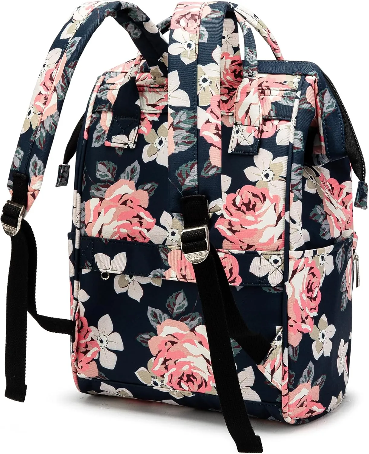 Kinmac Laptop Backpack for Women and Men, Large Capacity Travel Backpack for 15.6 inch Laptop Computer (Blue Rose)
