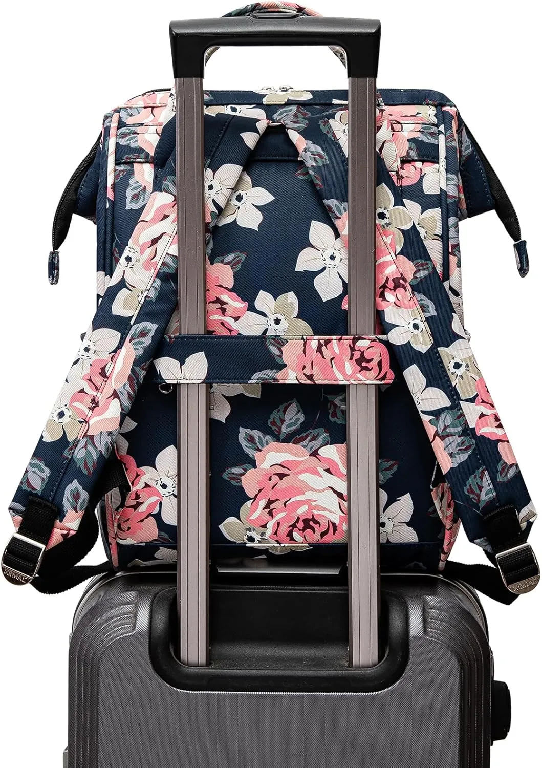 Kinmac Laptop Backpack for Women and Men, Large Capacity Travel Backpack for 15.6 inch Laptop Computer (Blue Rose)