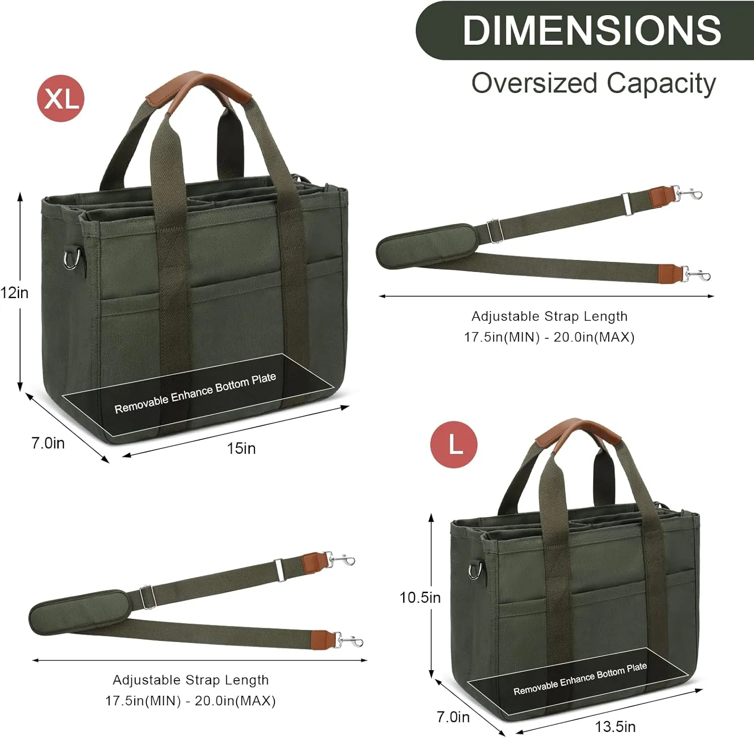 KKXIU Canvas Tote Bag for Women with Zipper and Compartments Crossbody Large Bible Messenger Purse Bag With Pockets
