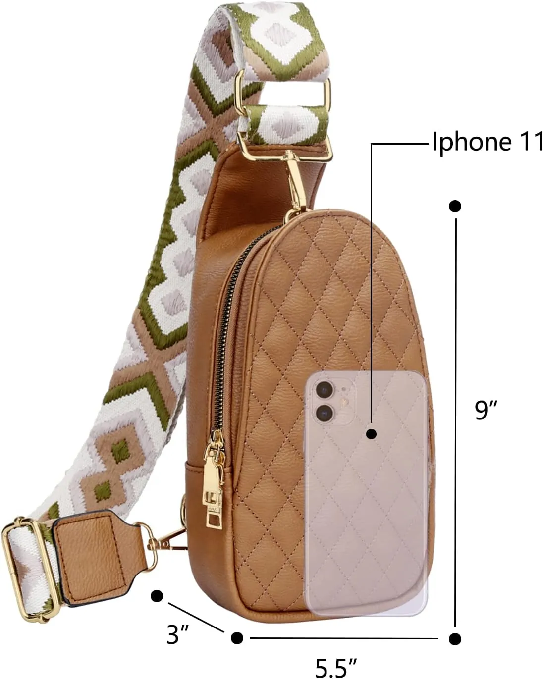 KKXIU Fashion Small Sling Bag for Women Leather Fanny Packs Chest Crossbody Cell Phone Bag Shoulder Travel Purse Gifts for Teenager (A-Brown)