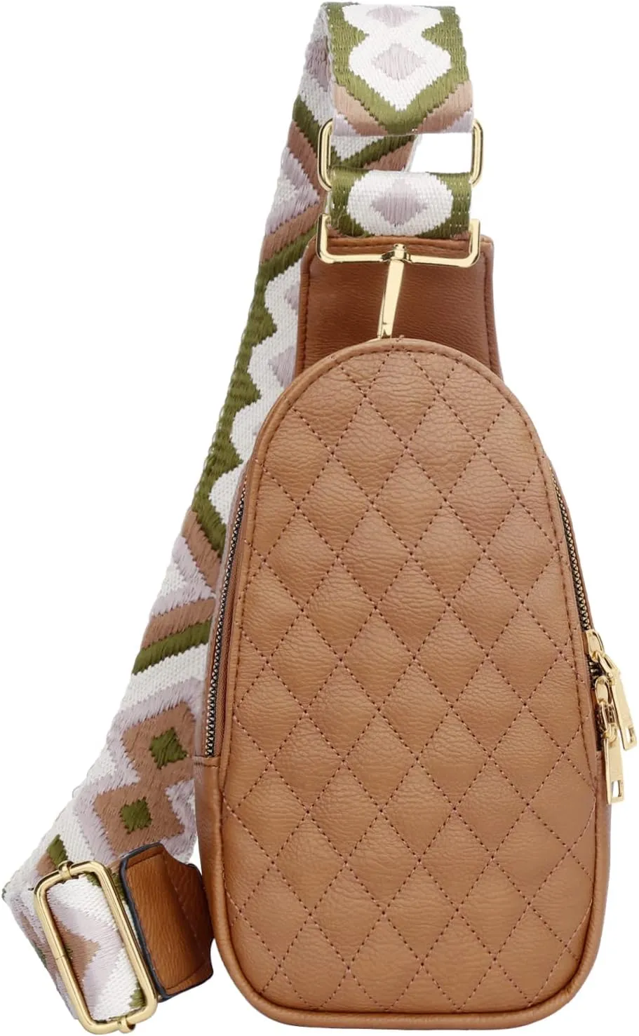 KKXIU Fashion Small Sling Bag for Women Leather Fanny Packs Chest Crossbody Cell Phone Bag Shoulder Travel Purse Gifts for Teenager (A-Brown)