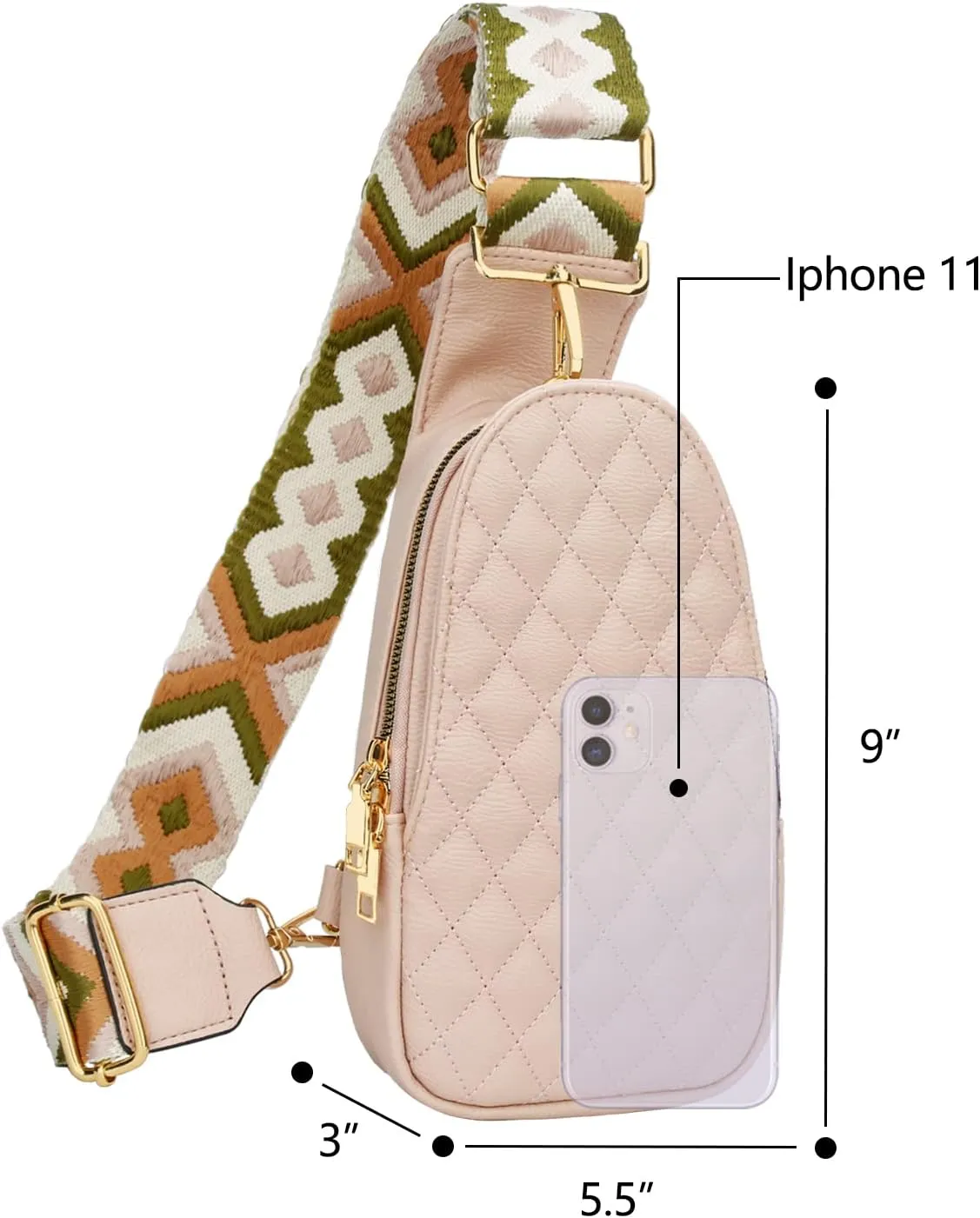 KKXIU Fashion Small Sling Bag for Women Leather Fanny Packs Chest Crossbody Cell Phone Bag Shoulder Travel Purse Gifts for Teenager (A-Pink)
