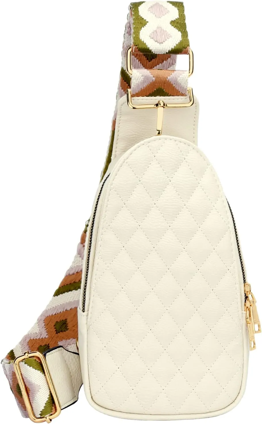 KKXIU Fashion Small Sling Bag for Women Leather Fanny Packs Chest Crossbody Cell Phone Bag Shoulder Travel Purse Gifts for Teenager (A-White)