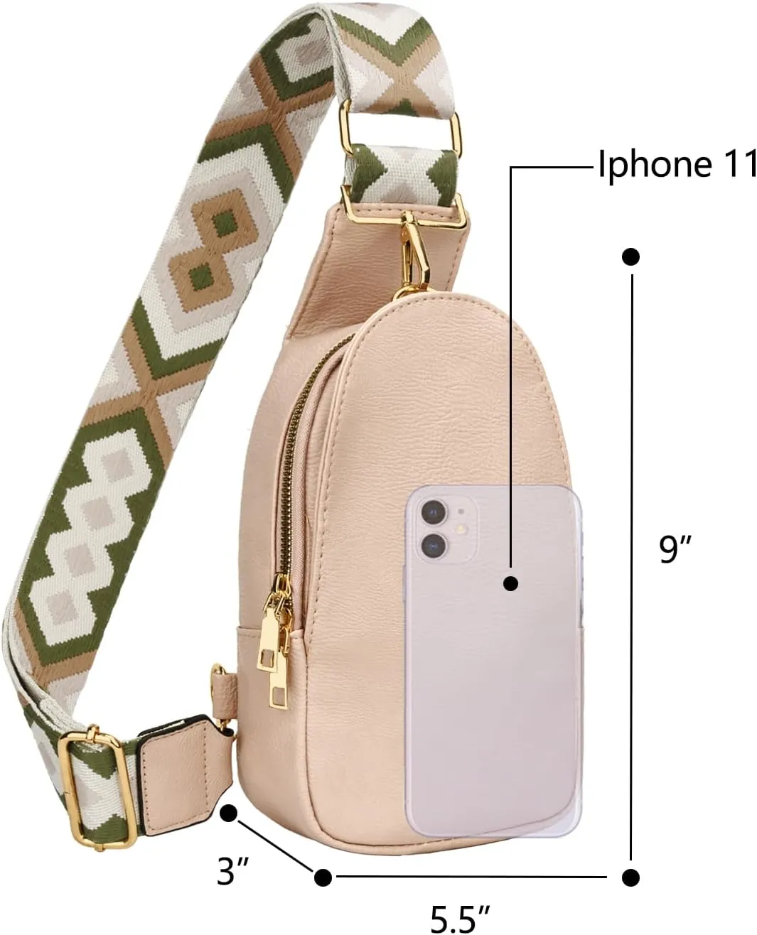 KKXIU Fashion Small Sling Bag for Women Leather Fanny Packs Chest Crossbody Cell Phone Bag Shoulder Travel Purse Gifts for Teenager (B-Pink)