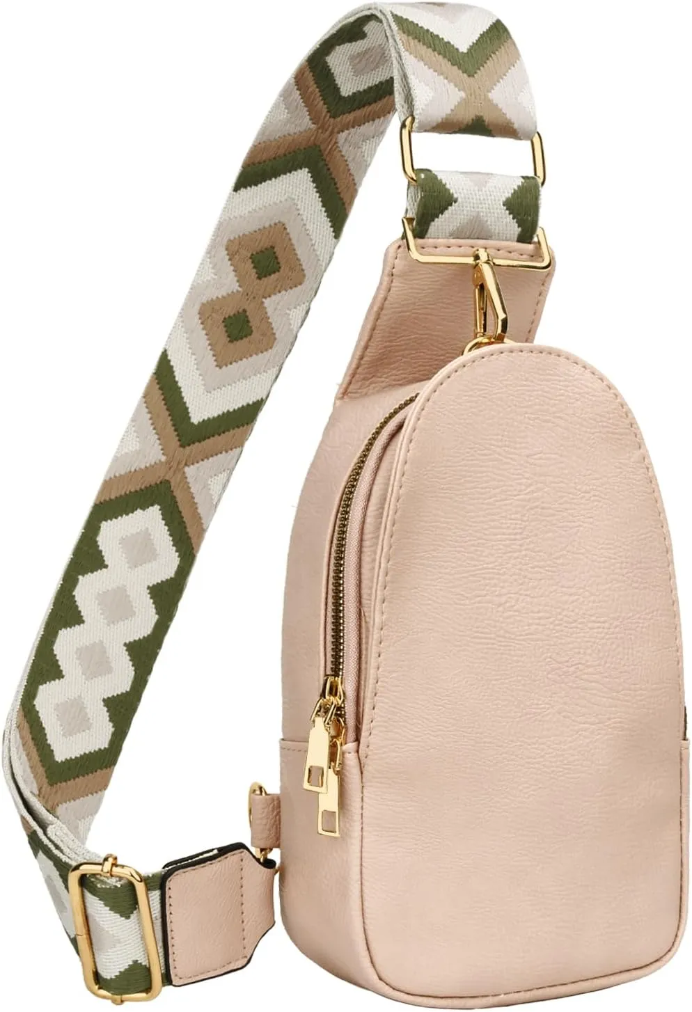KKXIU Fashion Small Sling Bag for Women Leather Fanny Packs Chest Crossbody Cell Phone Bag Shoulder Travel Purse Gifts for Teenager (B-Pink)