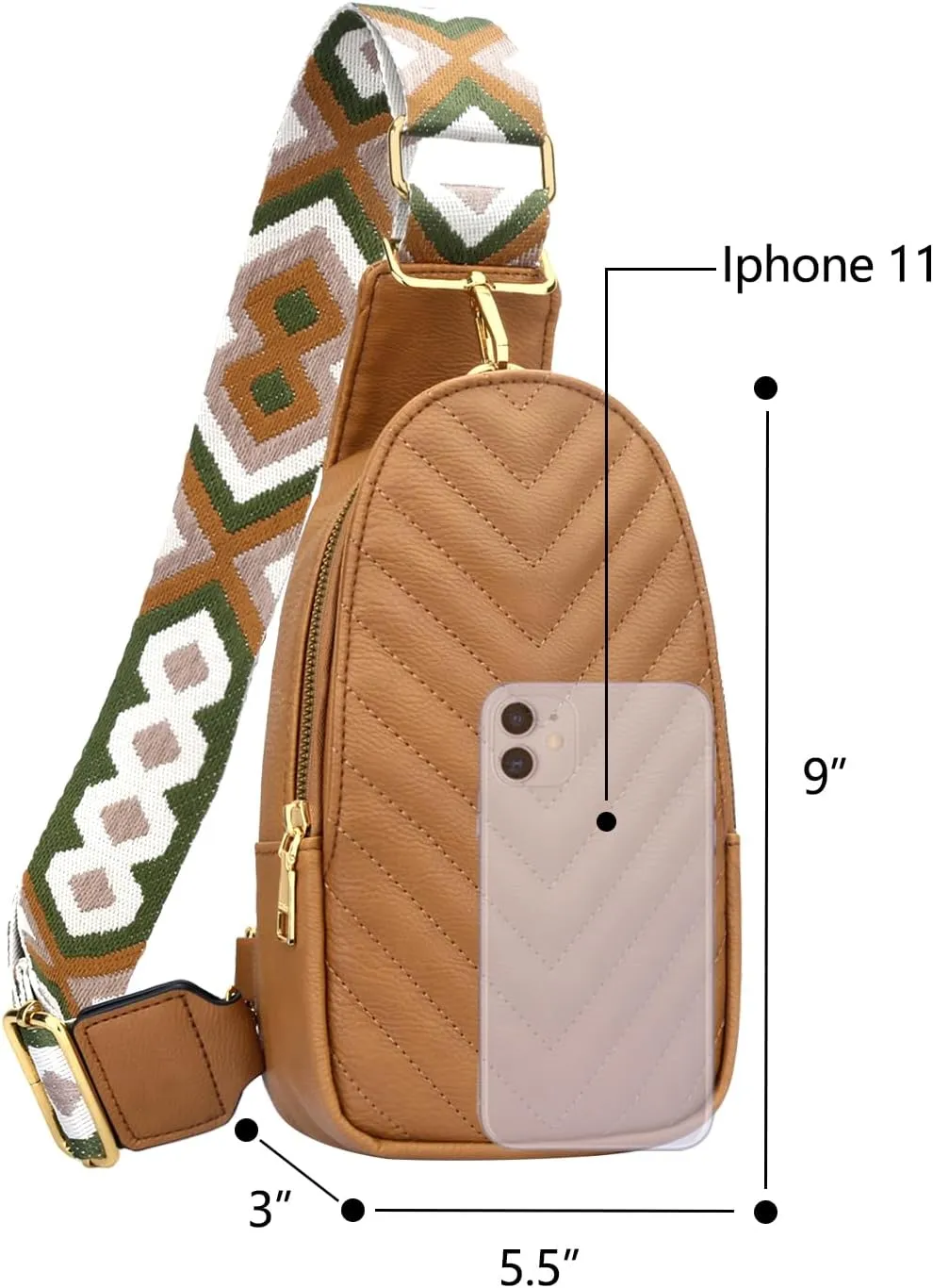 KKXIU Small Sling Bag for Women Leather Fanny Packs Chest Crossbody Cell Phone Bag Shoulder Travel Purse Gifts for Teenager (C-Brown)
