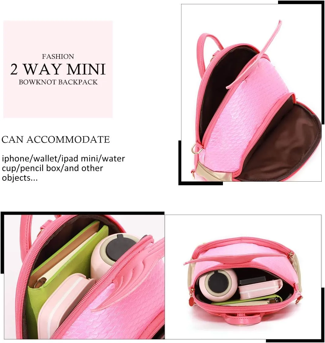 KL928 Cute Mini Backpack Toddler Animal Casual Daypack PU Leather Preschool Convertible Shoulder Bag Gift for Kids Boys Girls (Coral)