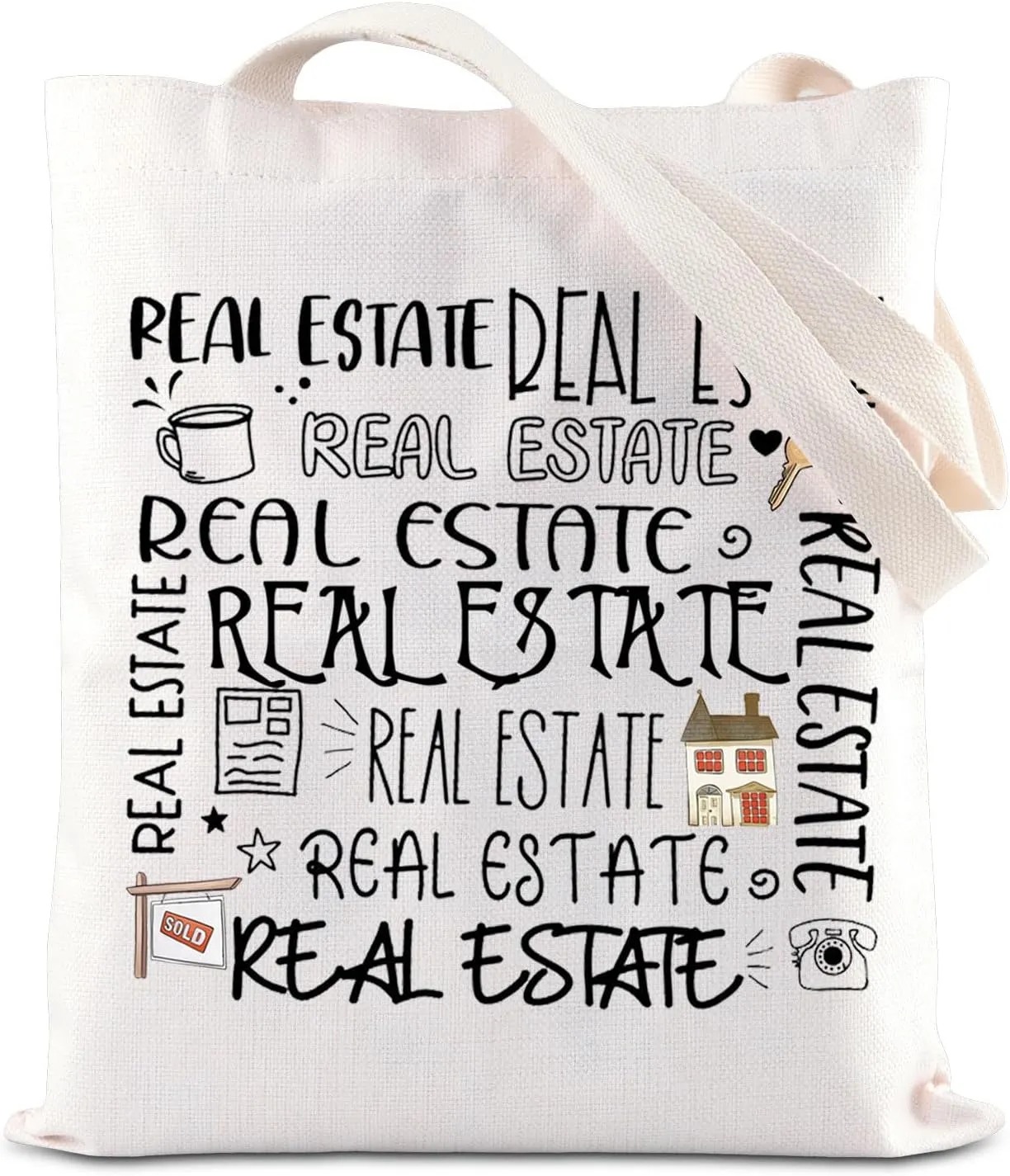 KUIYAI Realtor Tote Bag Real Estate Agent Canvas Bag Realtor Broker Gift Happy Closing Day Gift New Home Gift For Salesman