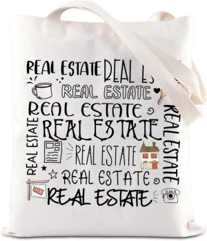 KUIYAI Realtor Tote Bag Real Estate Agent Canvas Bag Realtor Broker Gift Happy Closing Day Gift New Home Gift For Salesman