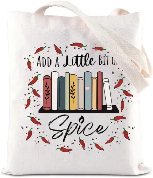 KUIYAI Spicy Reader Tote Bag Spicy Book Club Canvas Bag Smut Reading Shoulde Bag Spicy Literature Gift for Bookish