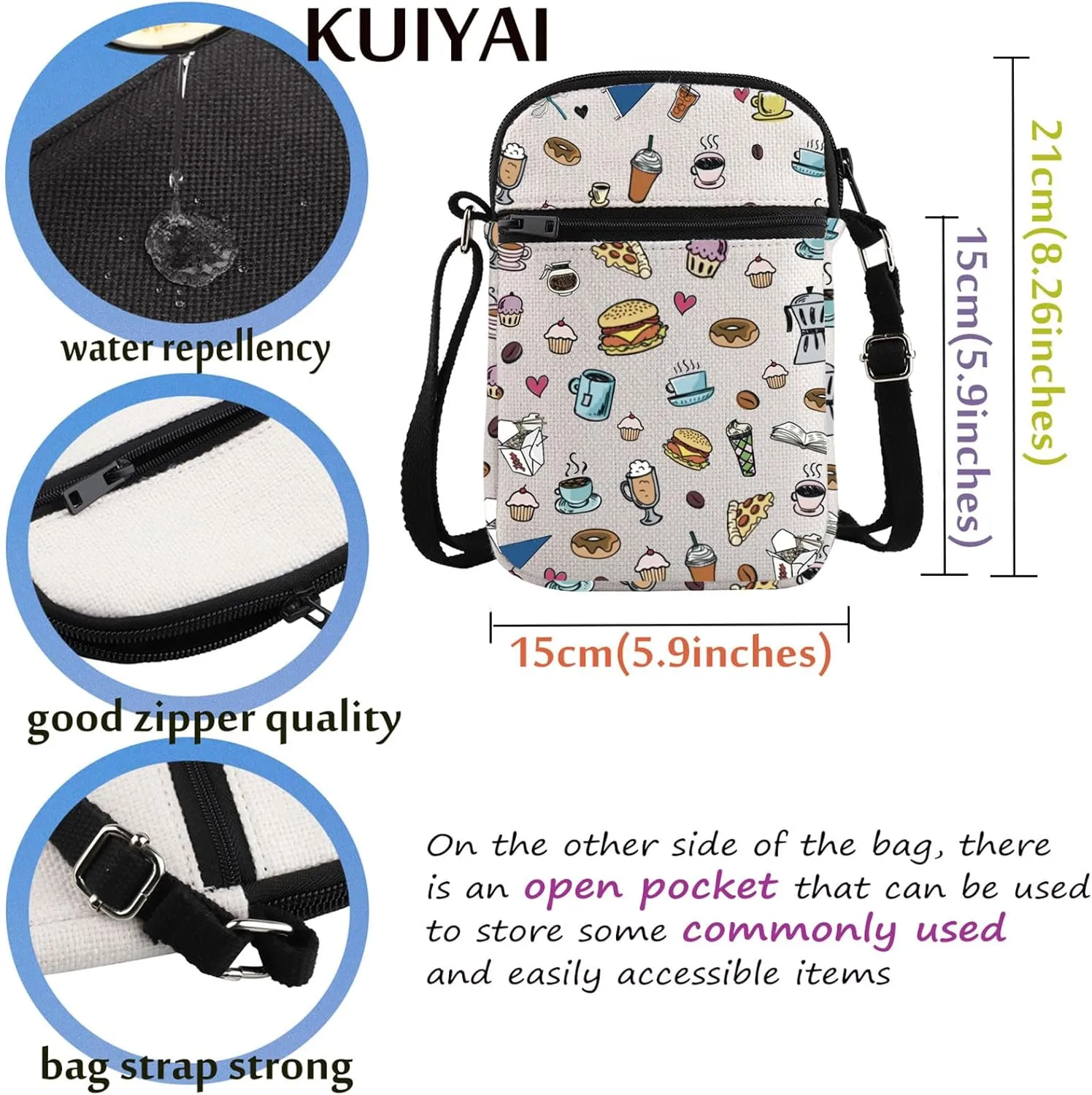 KUIYAI TV Show Merchandise Crossbody Bag Coffee Lover Gift Inspired Messenger Bag Luke’s Diner Gift For Movie Fans