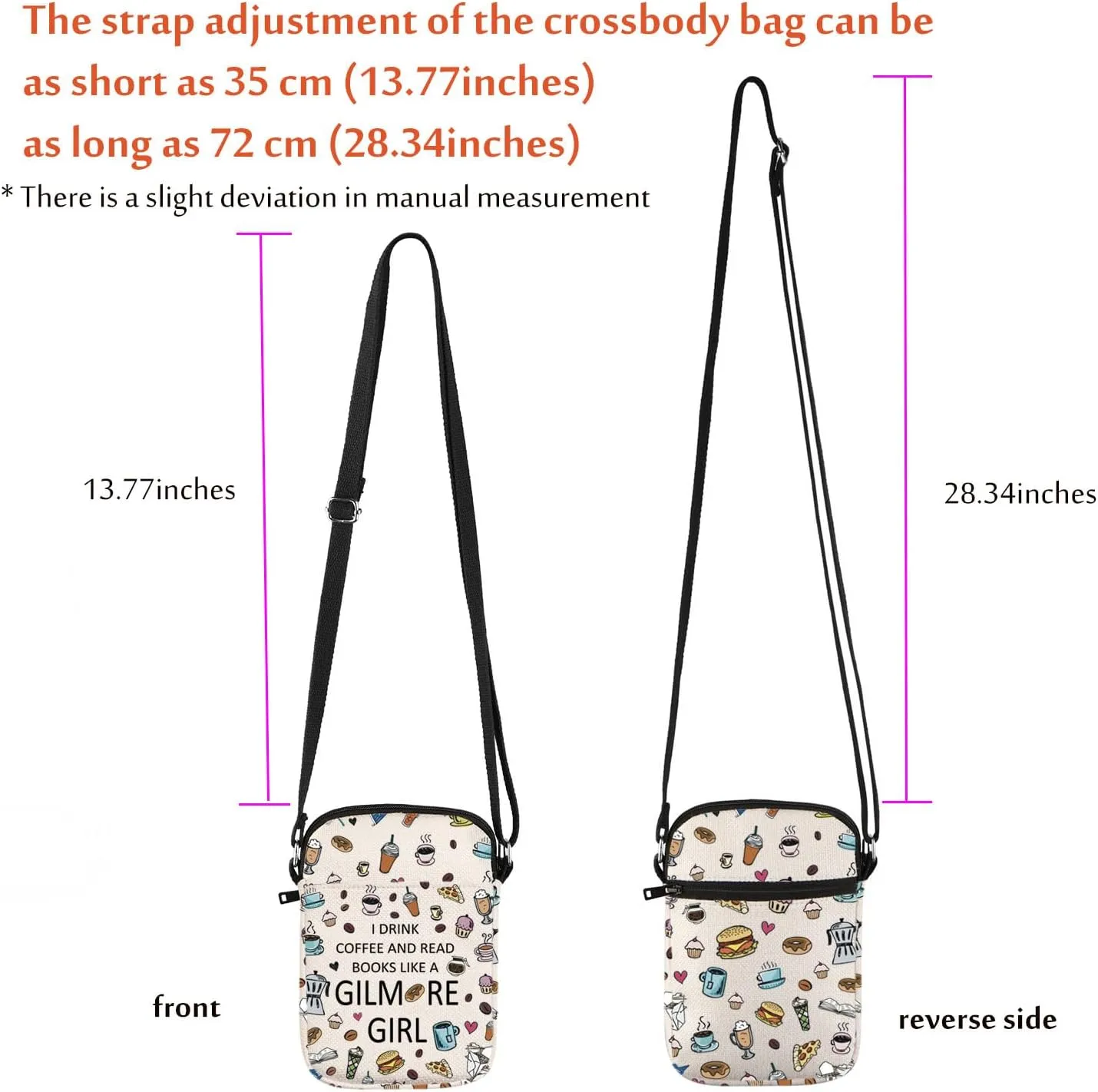 KUIYAI TV Show Merchandise Crossbody Bag Coffee Lover Gift Inspired Messenger Bag Luke’s Diner Gift For Movie Fans