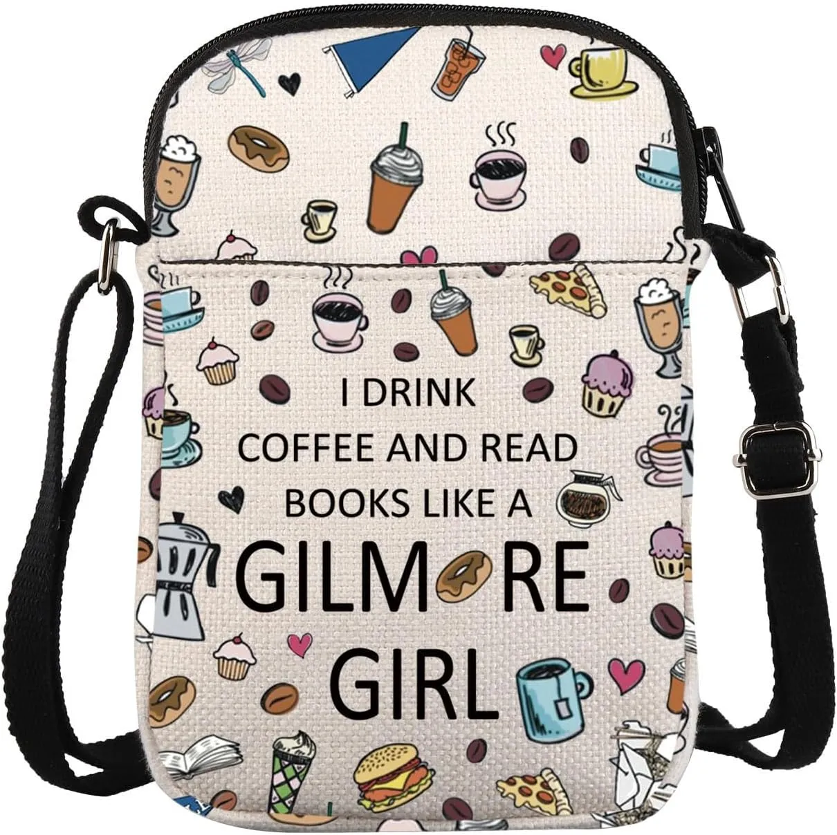 KUIYAI TV Show Merchandise Crossbody Bag Coffee Lover Gift Inspired Messenger Bag Luke’s Diner Gift For Movie Fans