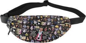 Kuzco Cartoon Inspiration Belt Bag Poison Kuzco Waist Pack Llama Sack Emperors Gift Yzma Crossbody Purse Bag For Fans (KuzcoWaist-Blk)