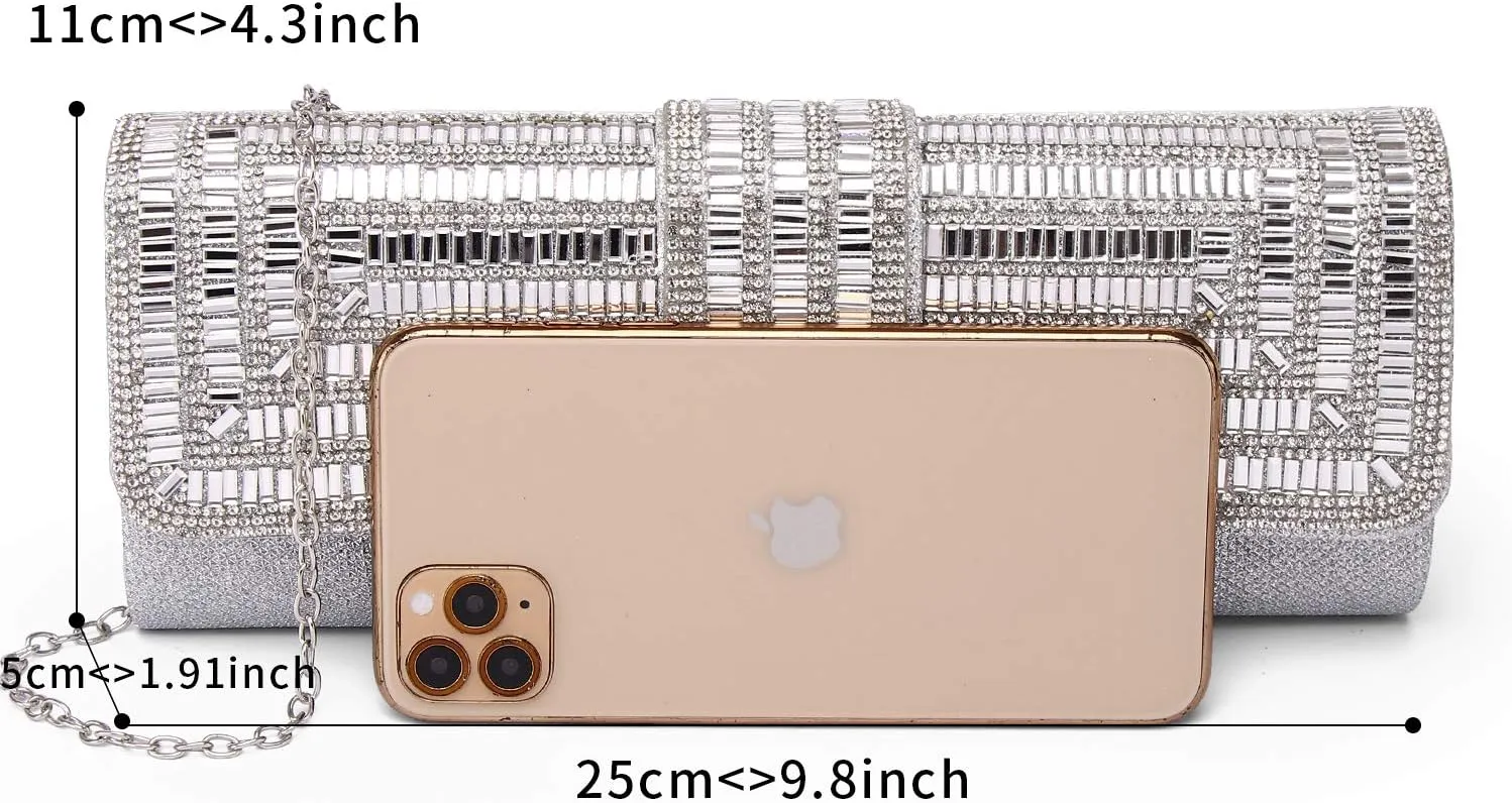 Labair Evening Bag and Clutches for Women Crystal Bag Sparkly Clutch Purse with Rhinestones Wedding Party formal Handbag.