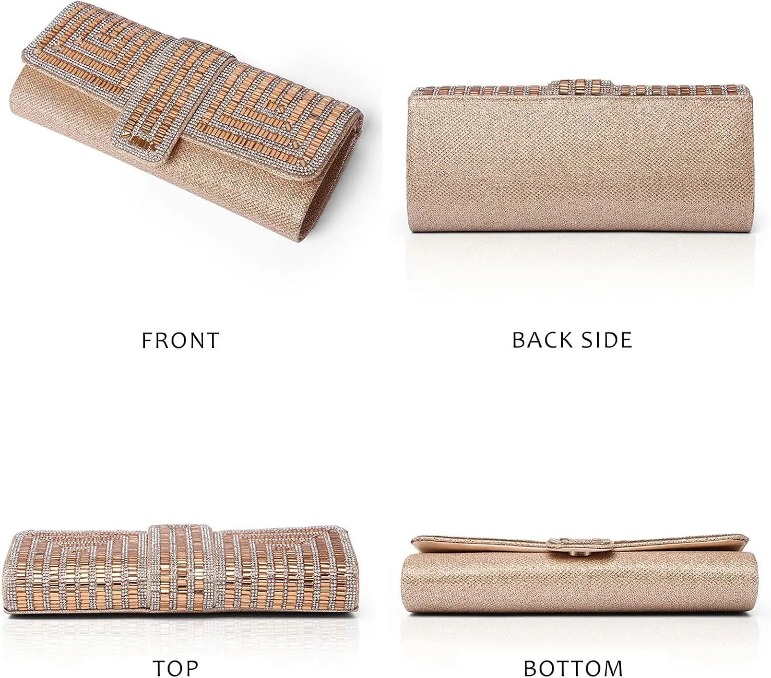 Labair Evening Bag and Clutches for Women Crystal Bag Sparkly Clutch Purse with Rhinestones Wedding Party formal Handbag.