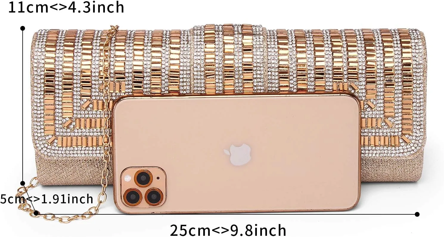 Labair Evening Bag and Clutches for Women Crystal Bag Sparkly Clutch Purse with Rhinestones Wedding Party formal Handbag.