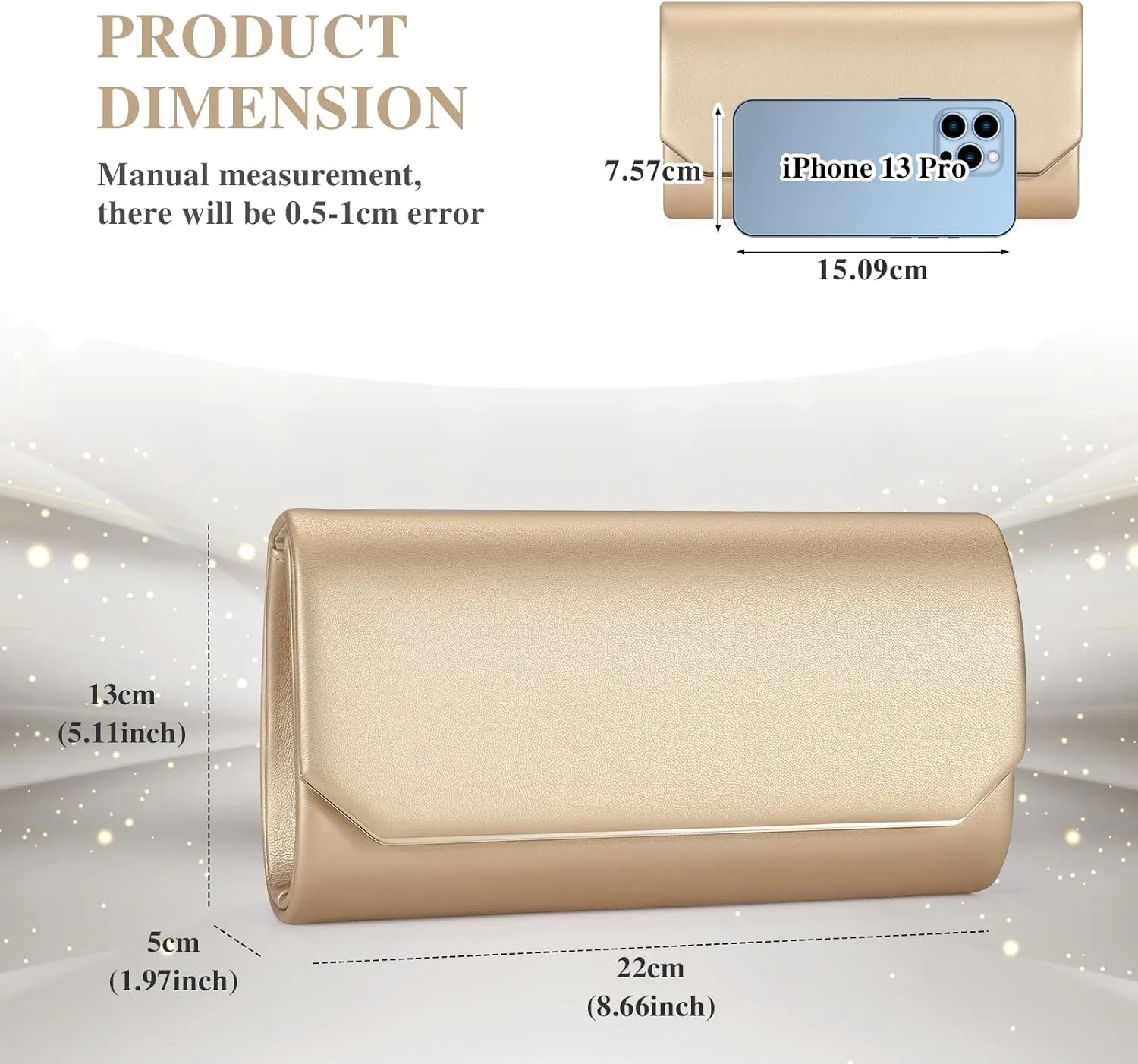 Ladies Evening Clutch Bag Elegant Handbag Purse for Wedding Formal Prom Party Bridal