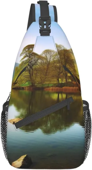 Lake District National Park Printed Chest Messenger Bag Shoulder Bag Sling Bag
