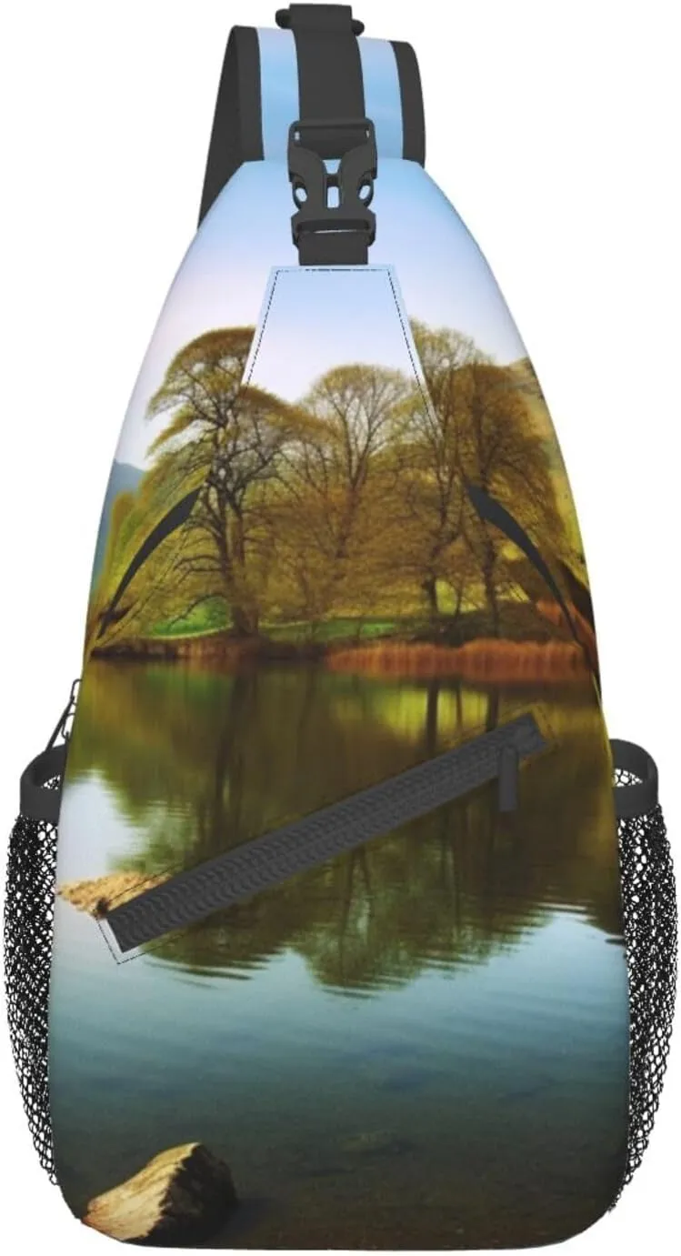Lake District National Park Printed Chest Messenger Bag Shoulder Bag Sling Bag