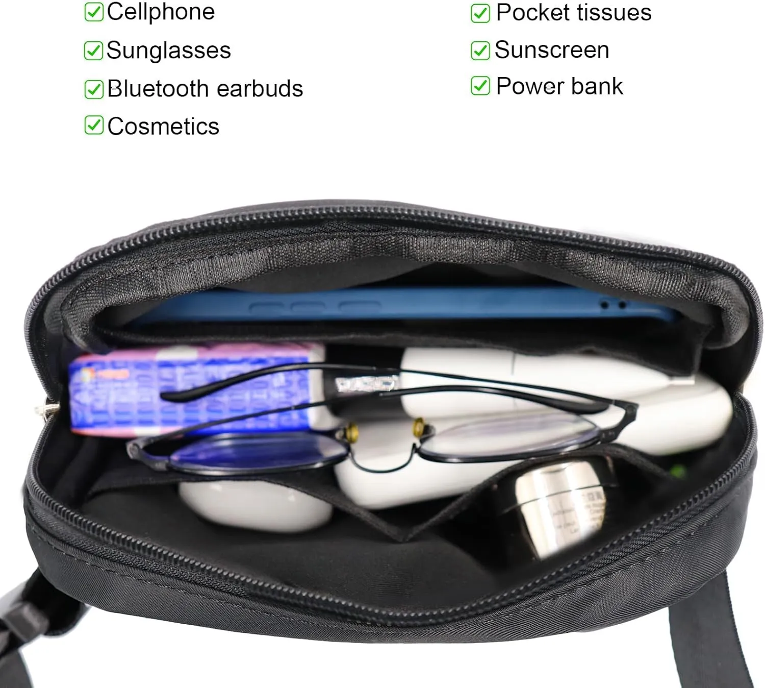 Lamyba Mothers Day Gifts for Mimi Waterproof Adjustable Fanny Pack MIMI Gifts for Grandma Crossbody Waist Bag Black