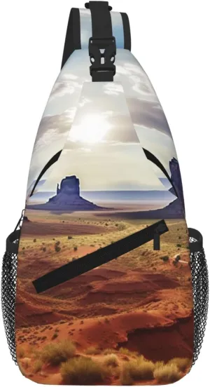 Landscape Of Monument Valley Printed Cross Chest Bag Diagonally Chest Messenger Bag