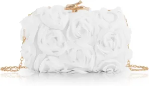 Lanpet Women Clutches Purse Lace Formal Flower Evening Handbag Chain Strap Shoulder Bag