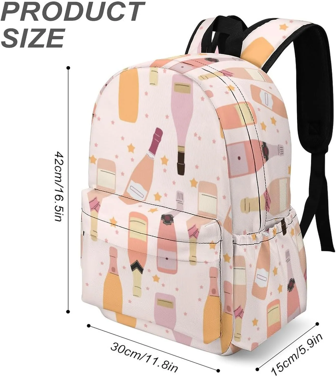 Laptop Backpack for Men Women Wine Bottles Sparkly Travel Work Backpack with Compartment Large Capacity Cute Daypack Business Work Bag