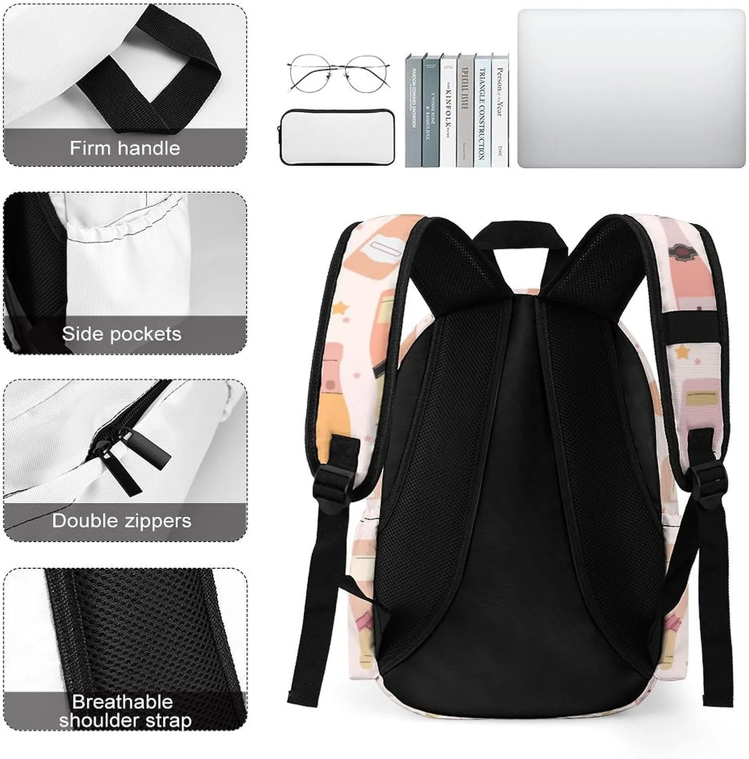 Laptop Backpack for Men Women Wine Bottles Sparkly Travel Work Backpack with Compartment Large Capacity Cute Daypack Business Work Bag