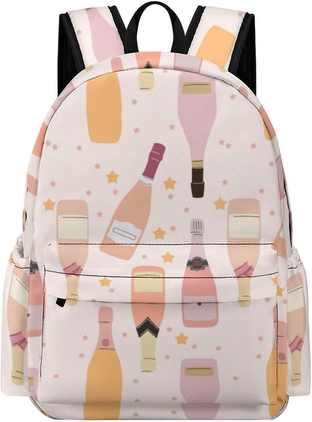 Laptop Backpack for Men Women Wine Bottles Sparkly Travel Work Backpack with Compartment Large Capacity Cute Daypack Business Work Bag