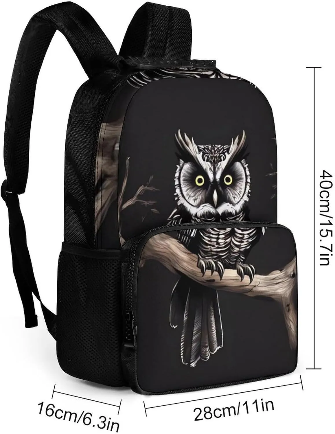 Laptop Backpack Late Night Owl Daypack Computer Bag Travel Laptop Bag Casual Nurse Bag for Women Men