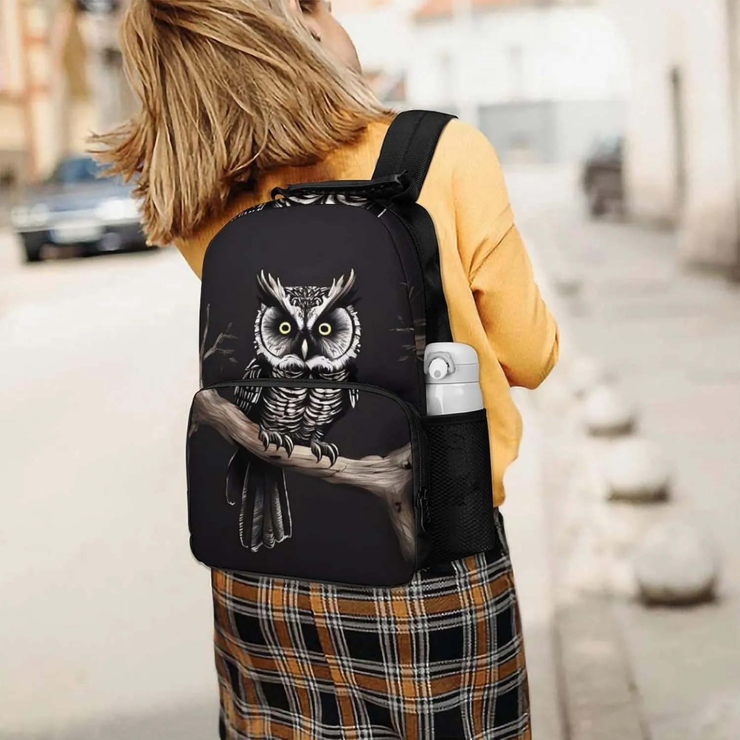 Laptop Backpack Late Night Owl Daypack Computer Bag Travel Laptop Bag Casual Nurse Bag for Women Men