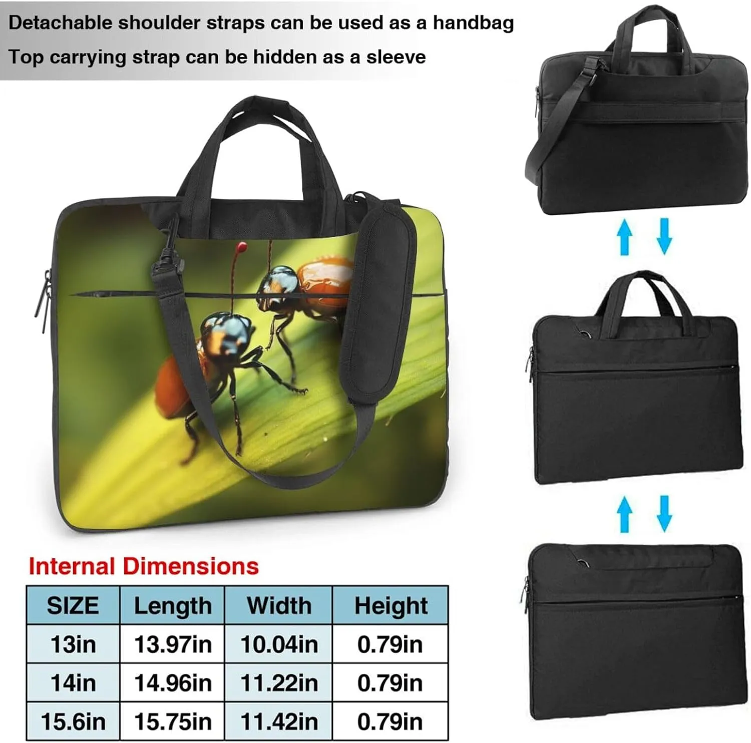 Laptop Bag 13-15.6 inch Laptop Shoulder Bag for Men Women Insects love Computer Bag Messenger Bag for Work